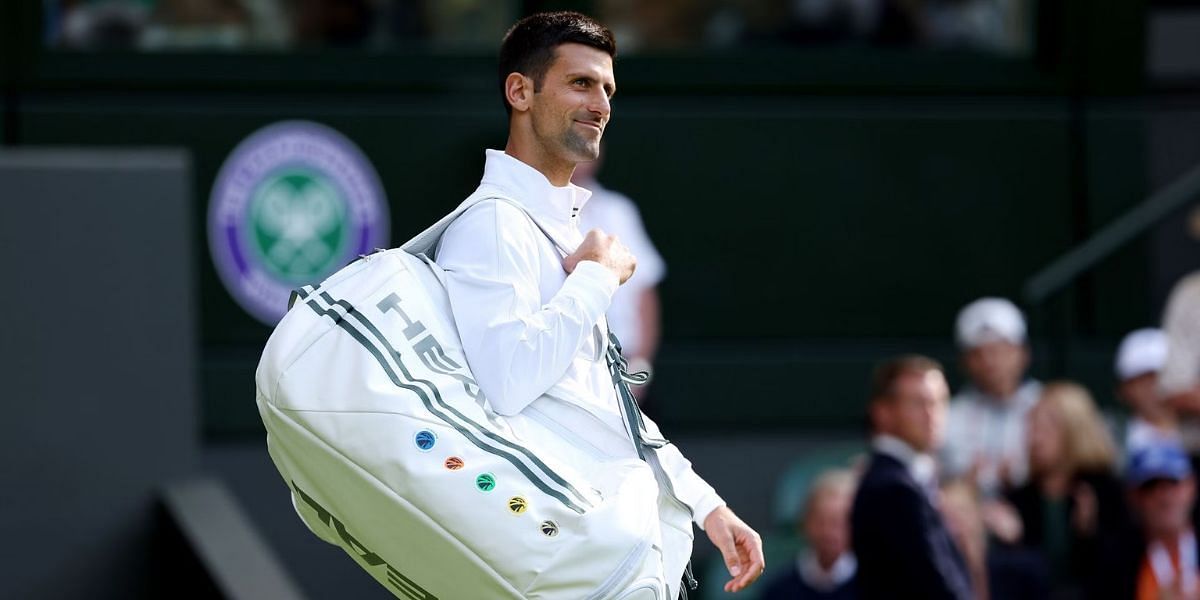 Novak Djokovic pictured at the 2023 Wimbledon Championships.
